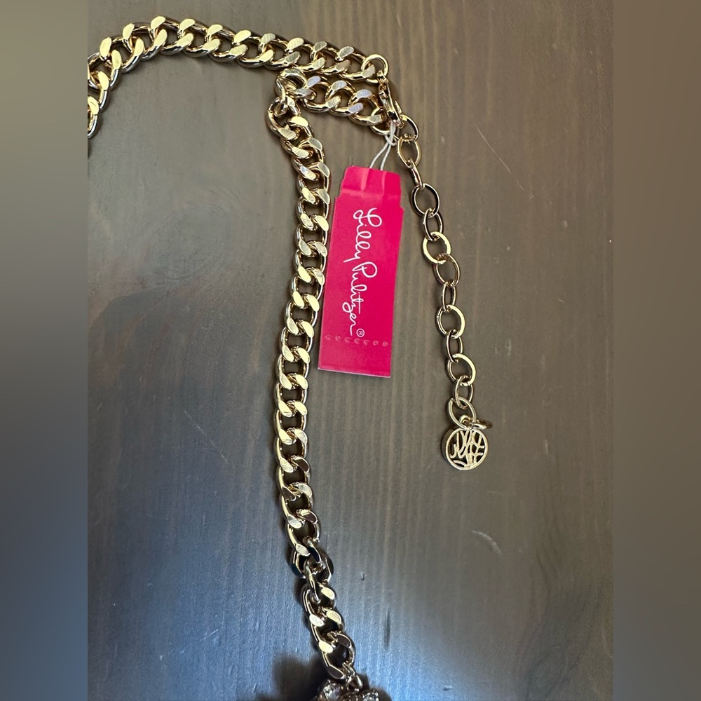 NWT Lilly Pulitzer Gold and Pink Necklace - Picture 3 of 5